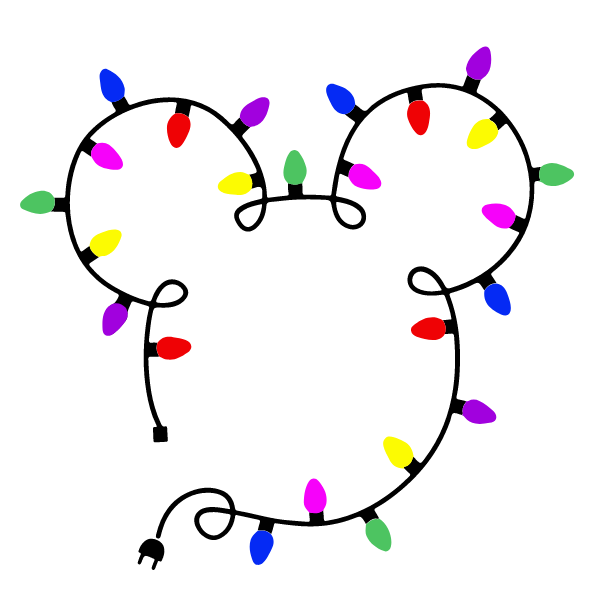 Mickey Head With Christmas Lights, Design Files